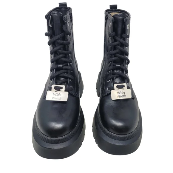 Black Platform Combat Boots 8Wide - Picture 7 of 11